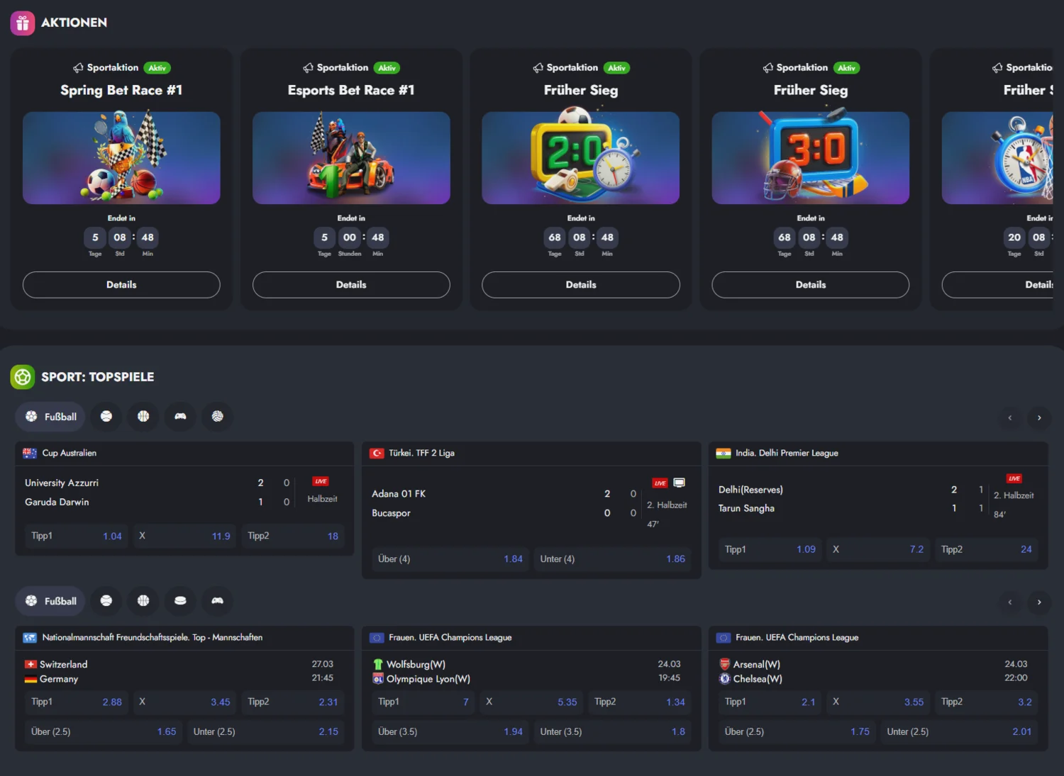 Martin Casino Sportwetten mit Fußballspielen und Live-Quoten